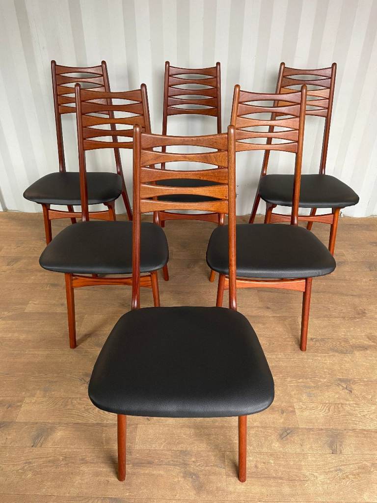6x Danish Teak Mid-Century Dining Chairs – Boltinge Stolefabrik Model 83