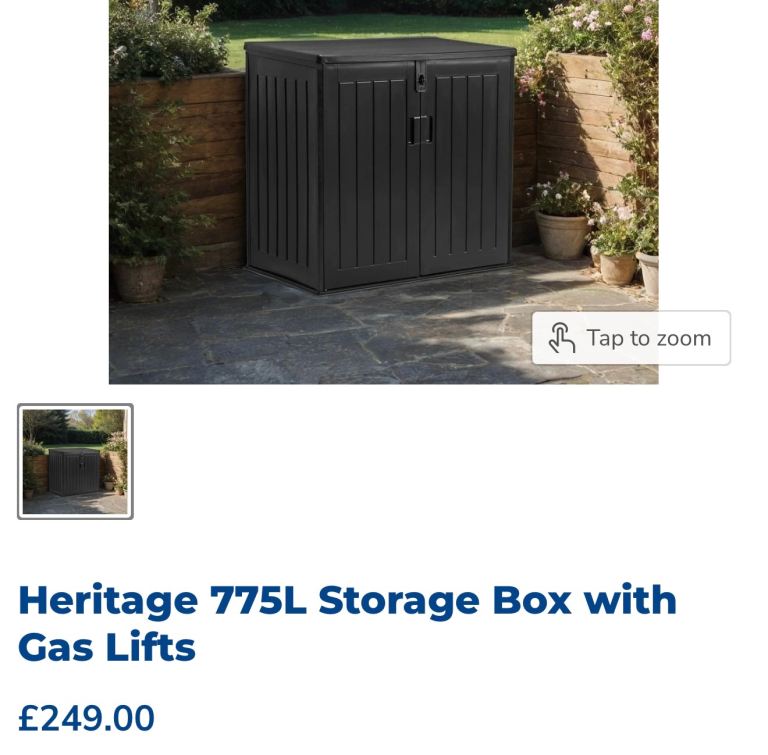 775L Outdoor Storage Box With Gas Lift