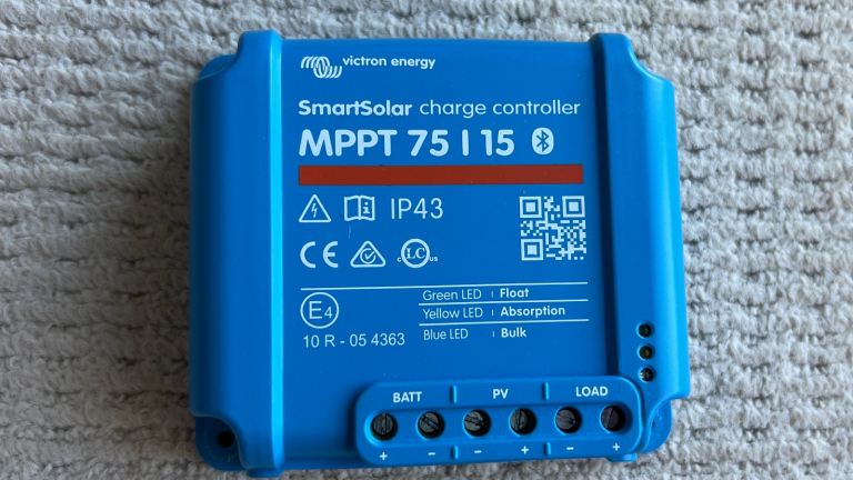 Victron smart solar controller and solar panel. 