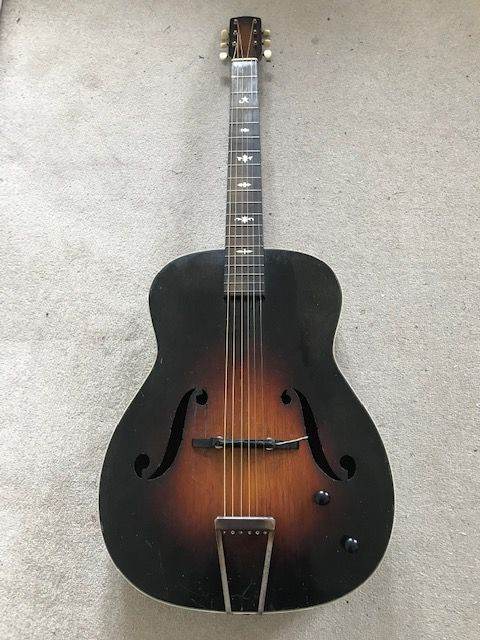 Acoustic Guitar:Harmony:USA:Vintage 1930s:fitted with a Bridge Pickup.
