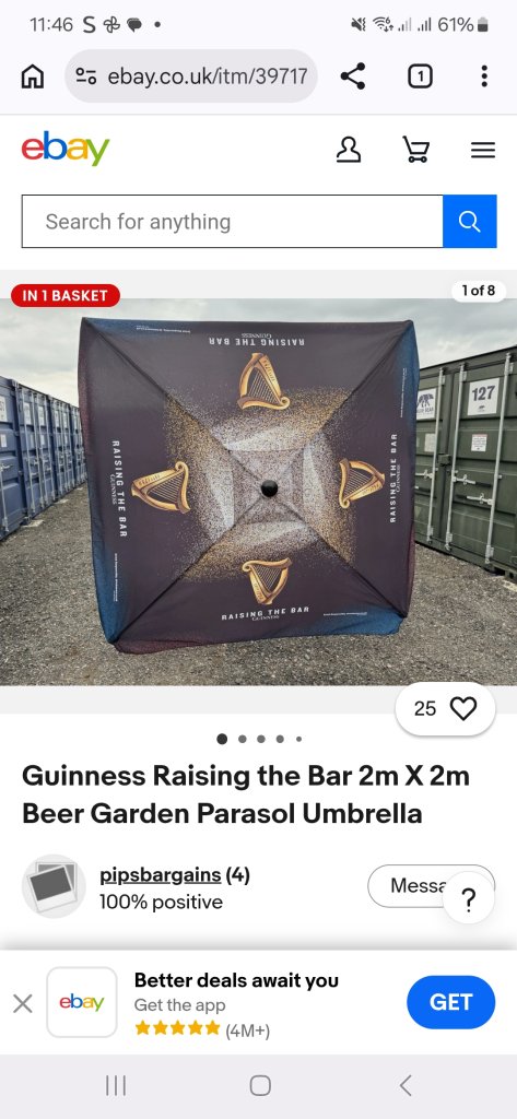 Guiness beer garden parasol