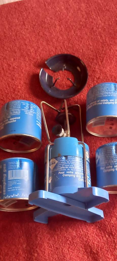 Camping Essentials Stove , Lantern, And Camping Bed Mat All In Excellent Con