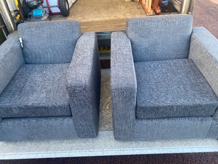 Stunning. set of 2xGrey Cloth. Chairs