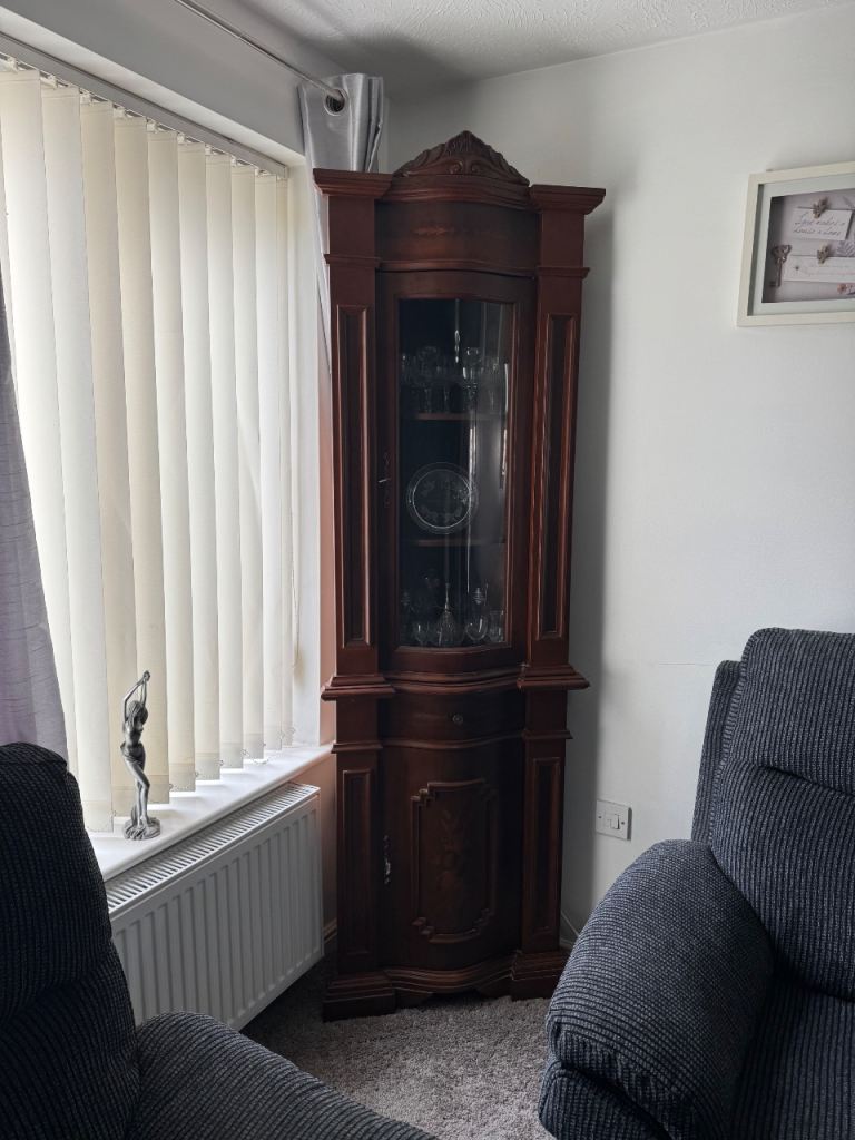 Italian mahogany corner cabinet