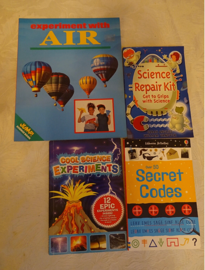 £1 for 4x cool science experiments, secret codes books for kids etc. 