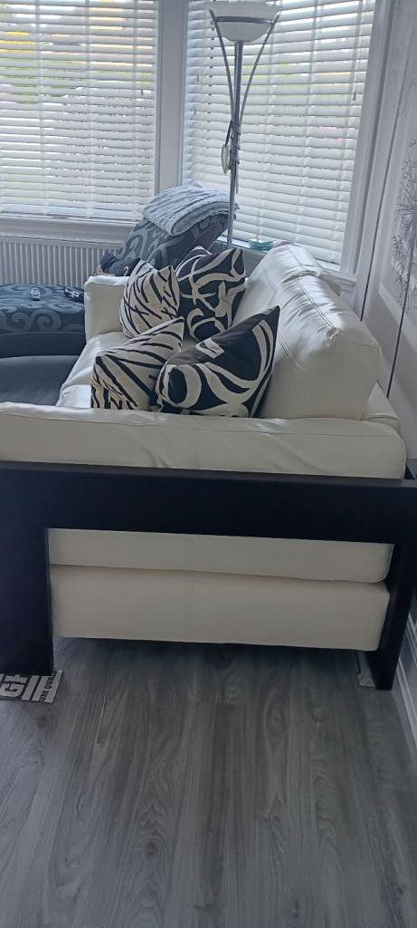 2 x 2 cream leather sofas