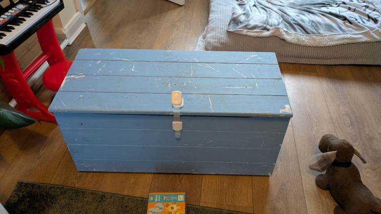 Large wooden toy chest