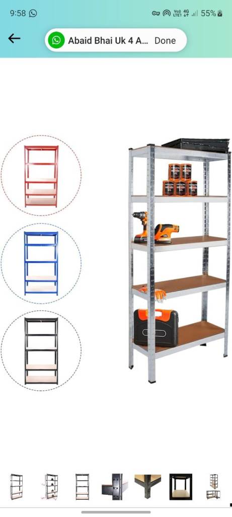 Racking Shelving Bays 5 Tier Garage Unit Storage Racks Heavy Duty Steel Shelves