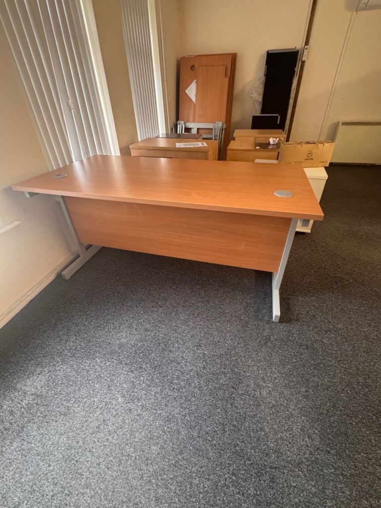 Large Wood Effect Computer Desk