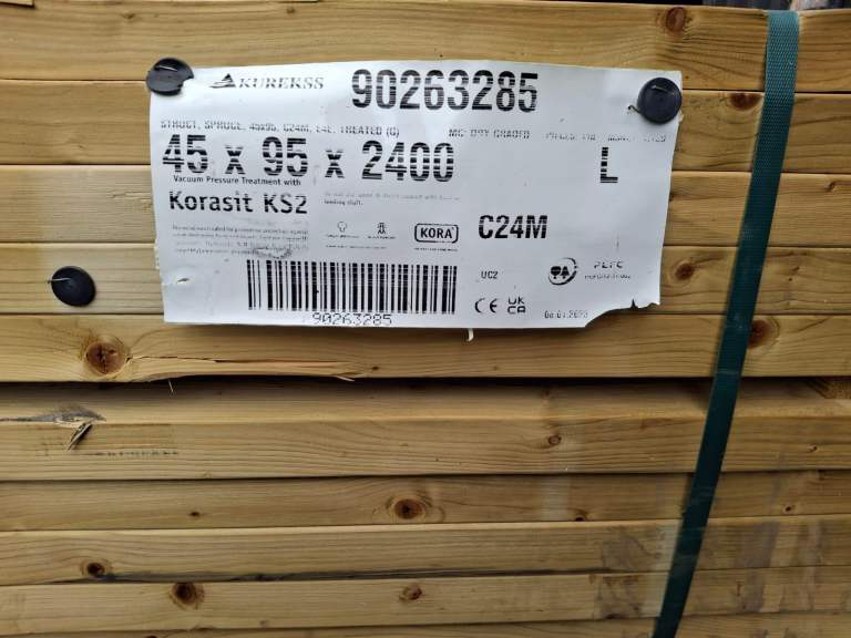 4" x 2" x 2.4m C24 Treated Graded Regularised Timber