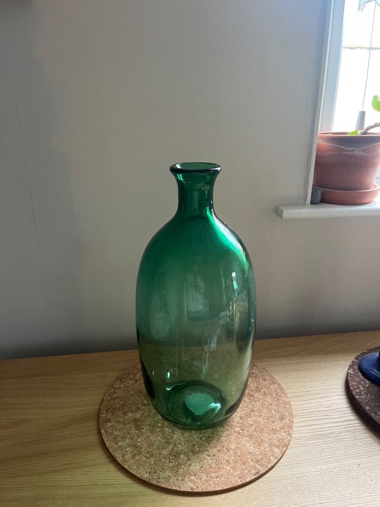 John Lewis Green Glass Vase 