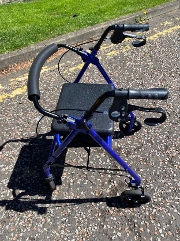 NRS Healthcare Rollator Walking Aid - Blue, Good Condition