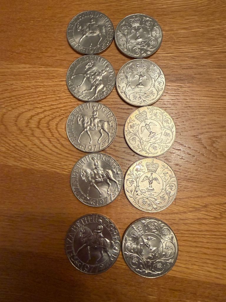 TEN QUEENS JUBILEE COINS 1977