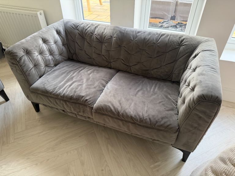 Barker & Stonehouse Natuzzi Grey Sofa Set: 2 and 3 Seater