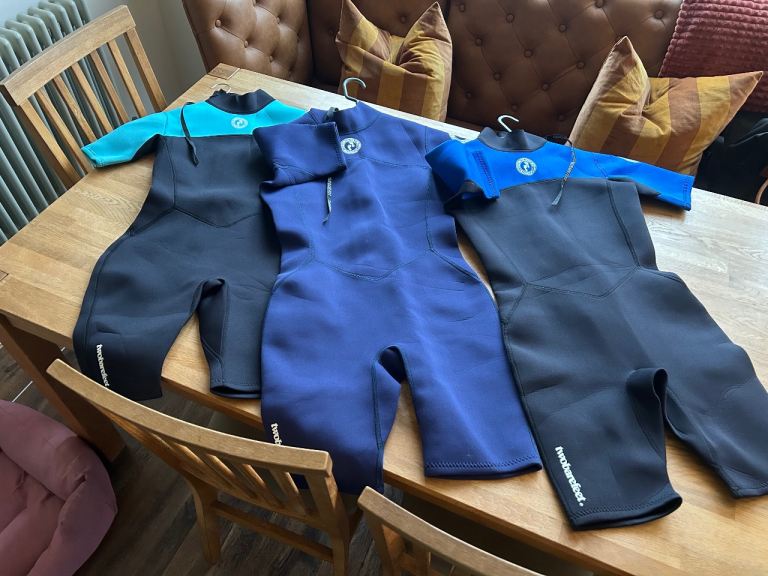 Shorty wetsuits £5 each, all 3 for £10