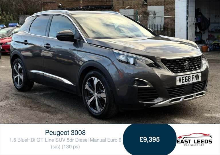 2019 Peugeot 3008 1.5 BlueHDi GT Line SUV 5dr Diesel Manual Euro 6 (s/s) (130 ps) SUV Diesel Manual