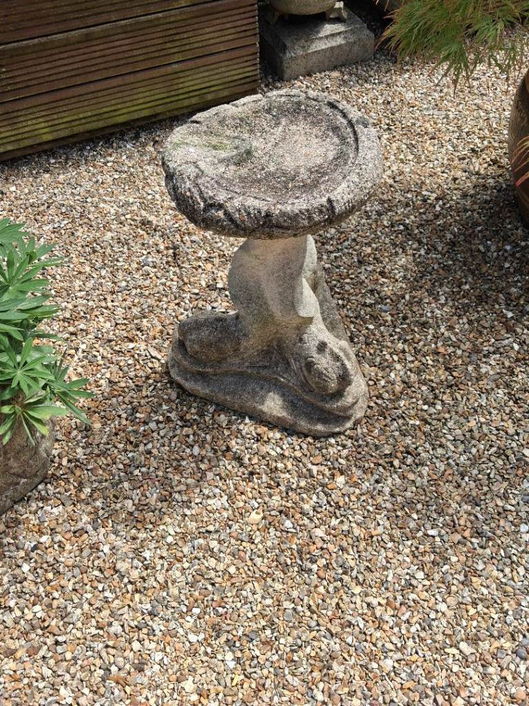 Concrete bird bath