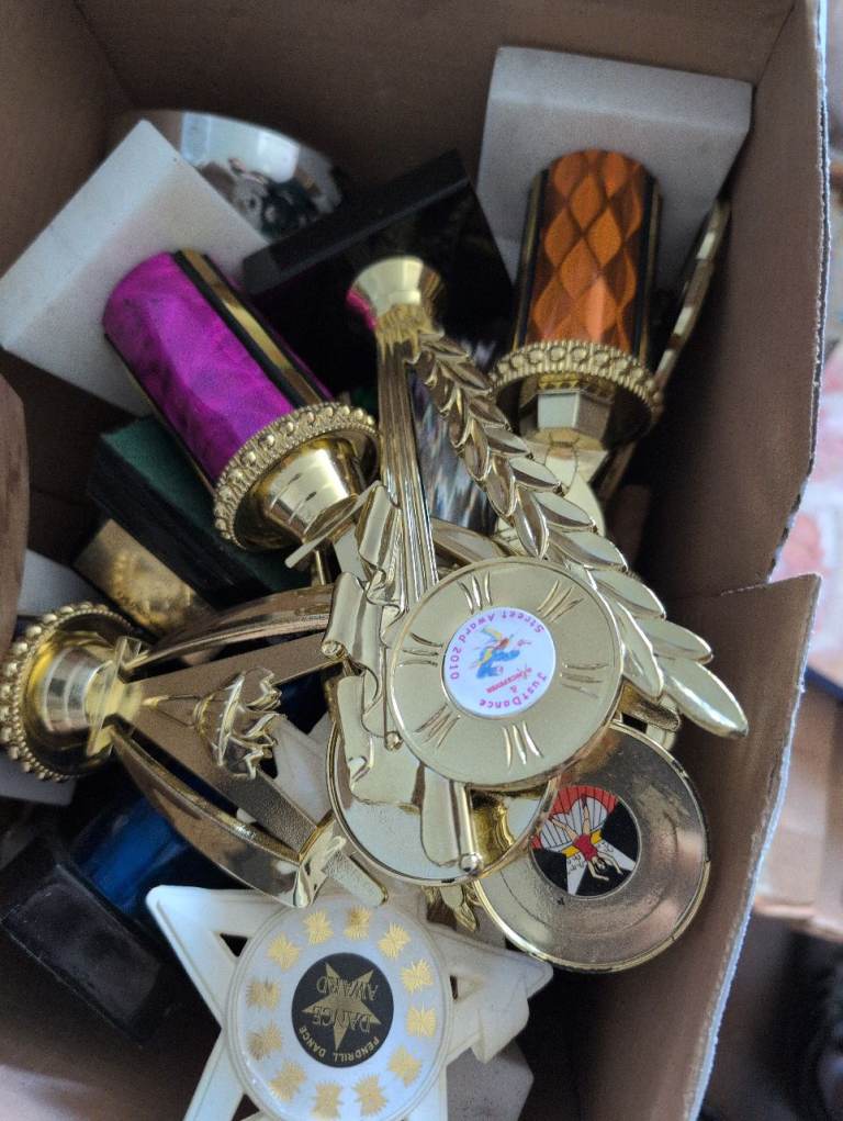 Boxes of trophies