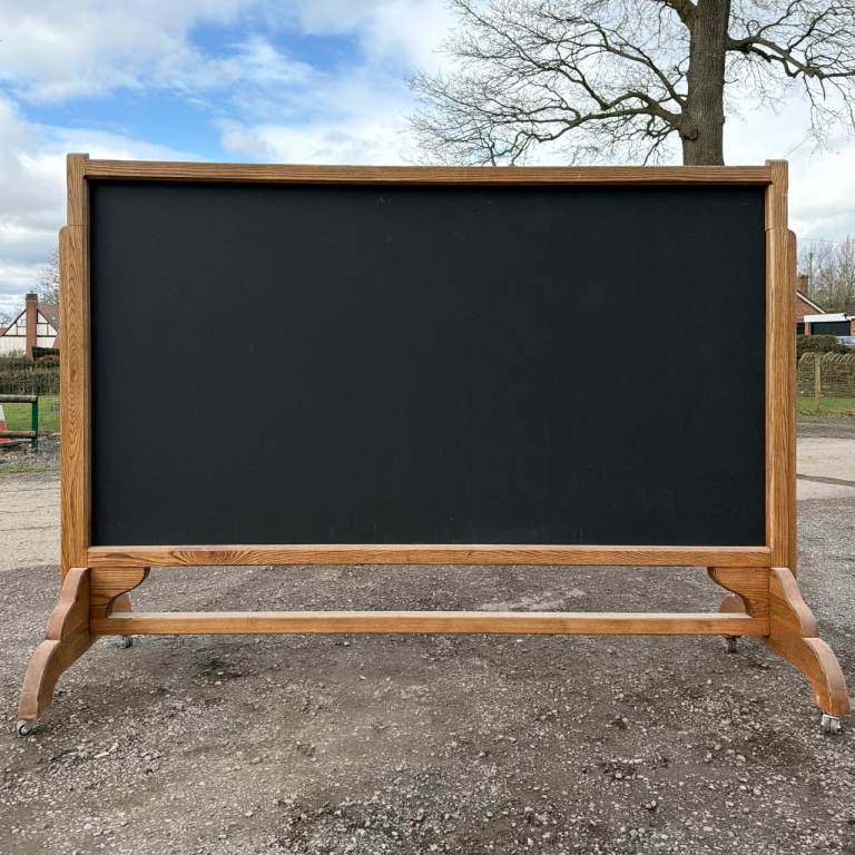Large Vintage Portable Blackboard Stage Prop Theatre Chalkboard Ash Frame