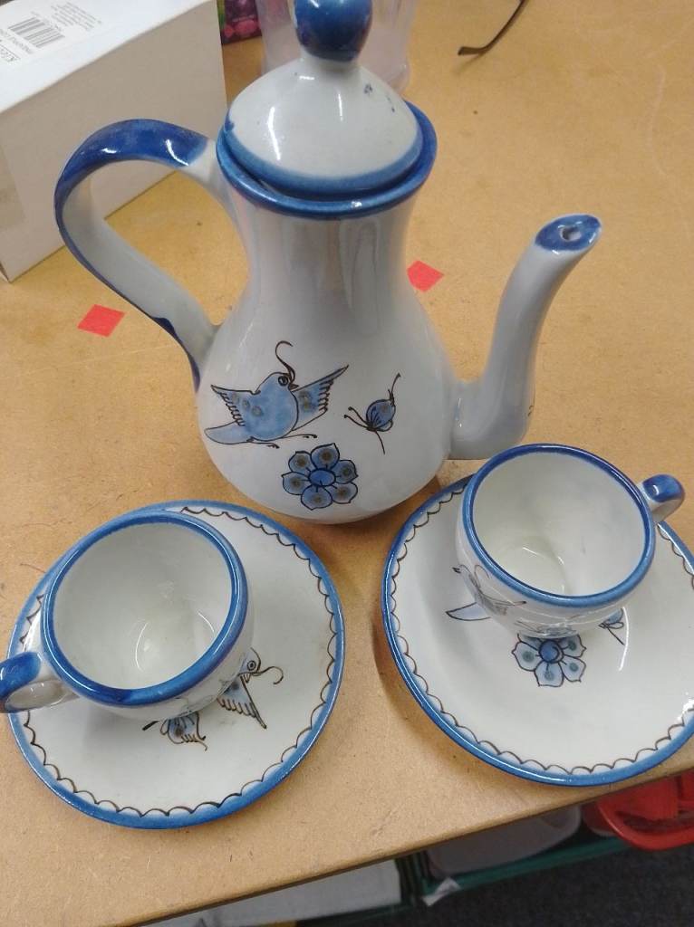 image for Mexican vintage hand painted tea set 