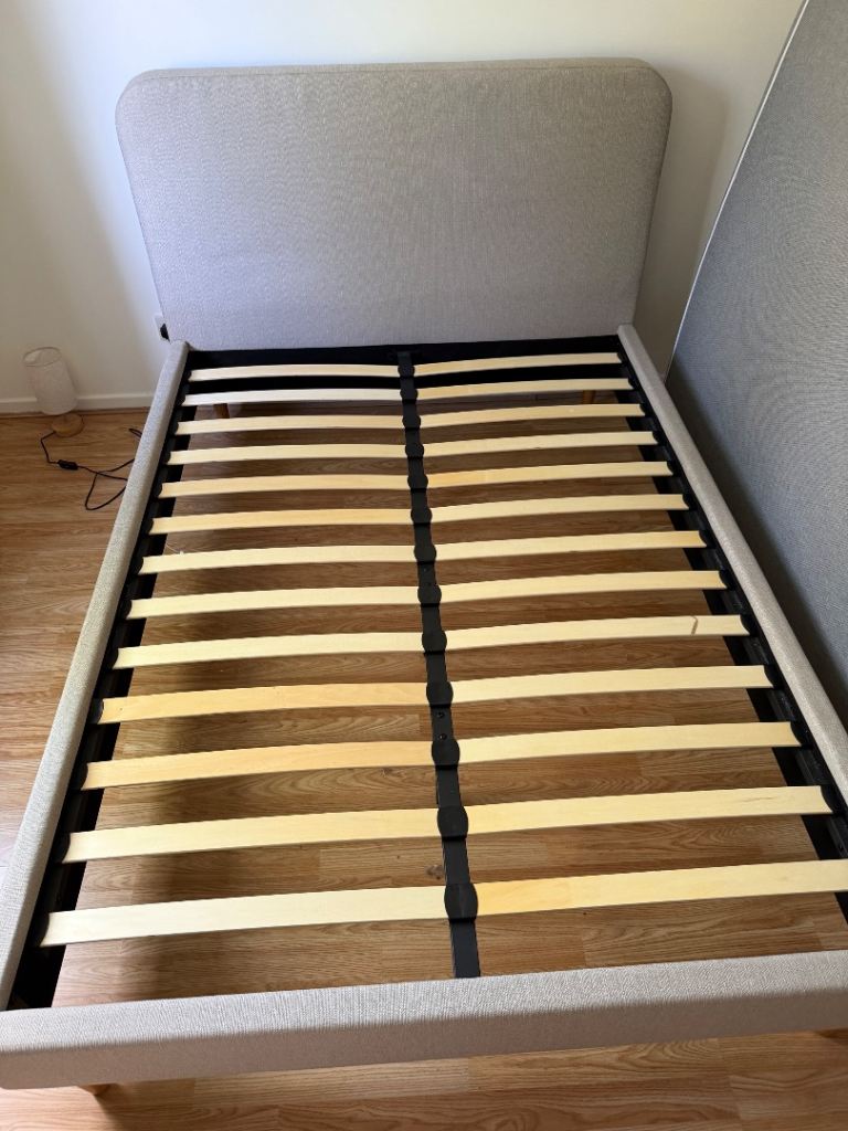 Ascot Double Bed Frame – Stone Grey, Good Condition
