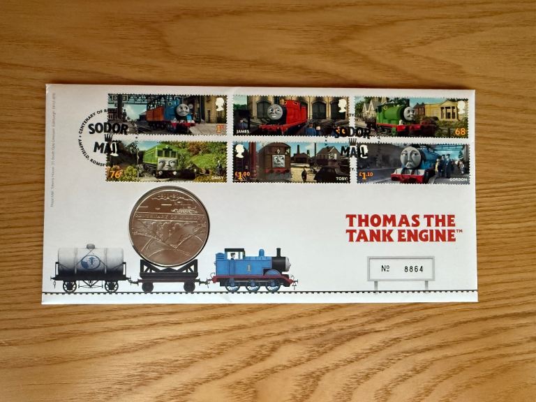 Thomas the Tank Engine Collectable - first day cover with medal