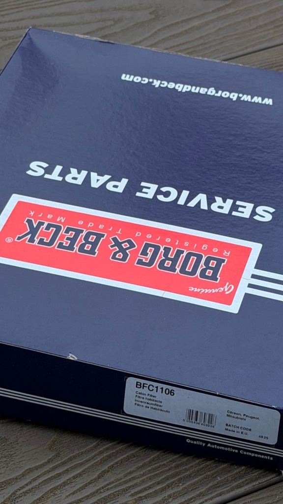 Pollen / Cabin Filter BFC1106 Borg & Beck 6447ZY 6479E9 Fits: Citroen Peugeot Mitsubishi