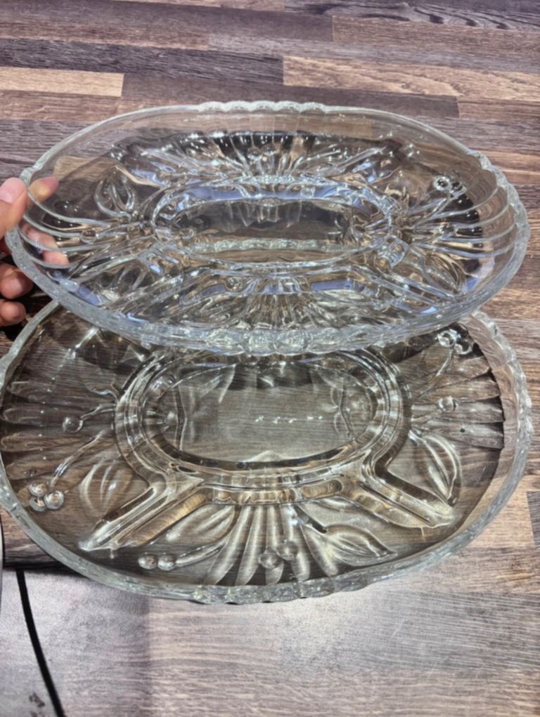 Glass Divided Serving Dishes - Good Condition