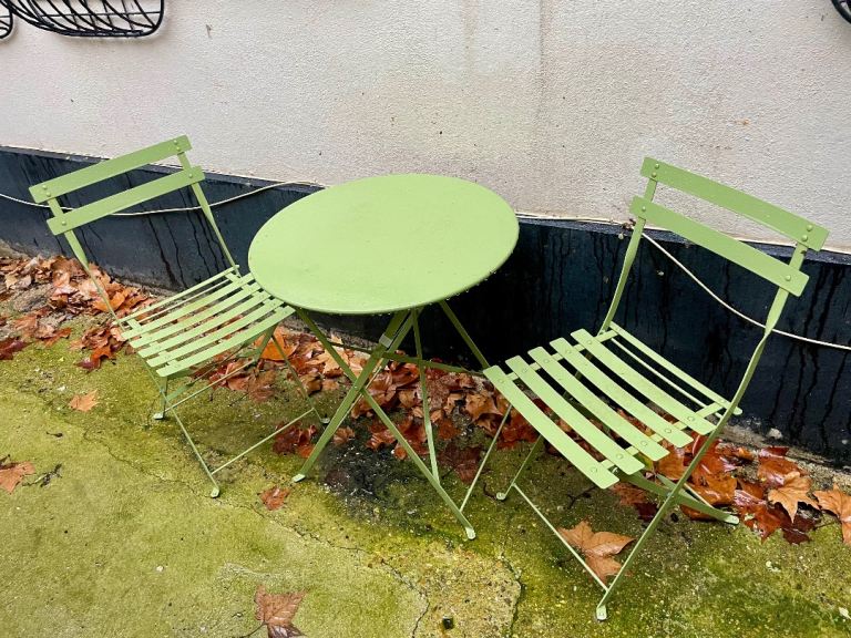 Green 2 Seater Metal Garden Bistro Set