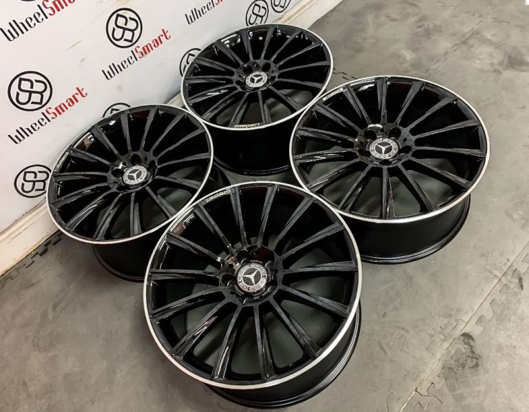 BRAND NEW 19" 20" MERCEDES AMG TURBINE STYLE ALLOY WHEELS - 5x112 - BLK/DIAMOND- C E S CLS GLA