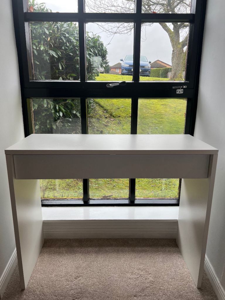 Compact white desk with drawer *PENDING COLLECTION*