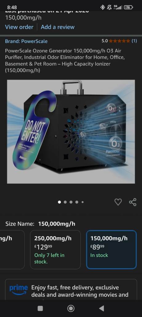 PowerScale Commercial Ozone Generator 150,000mg