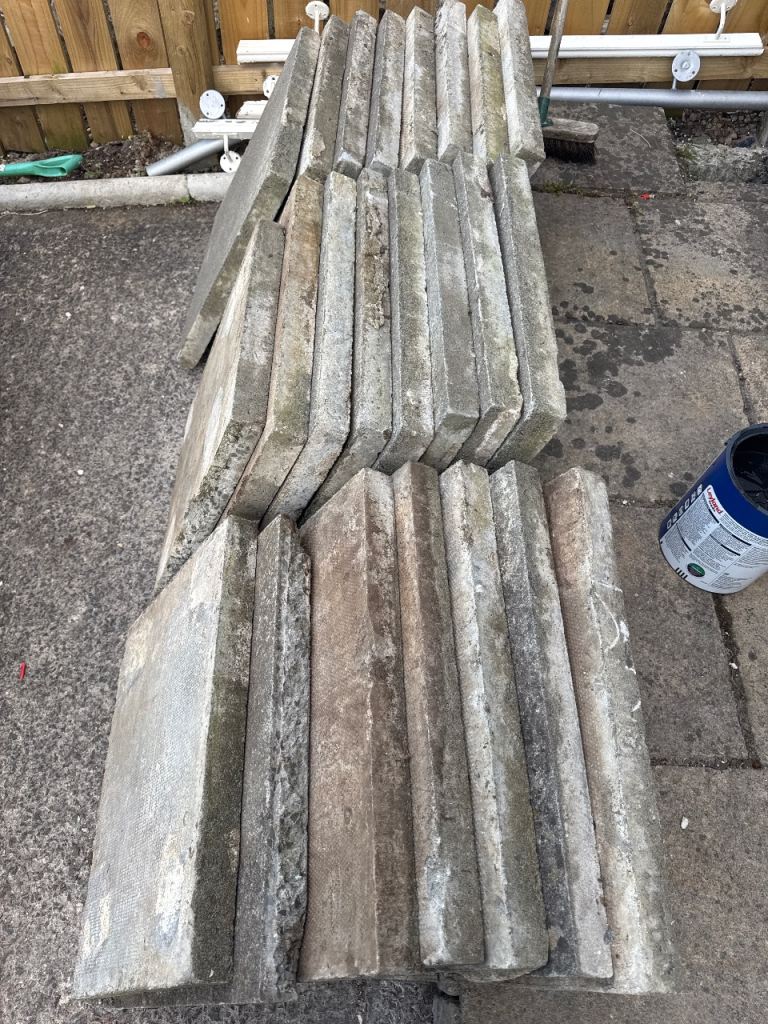 Used Garden Paving Slabs - Grey Stone