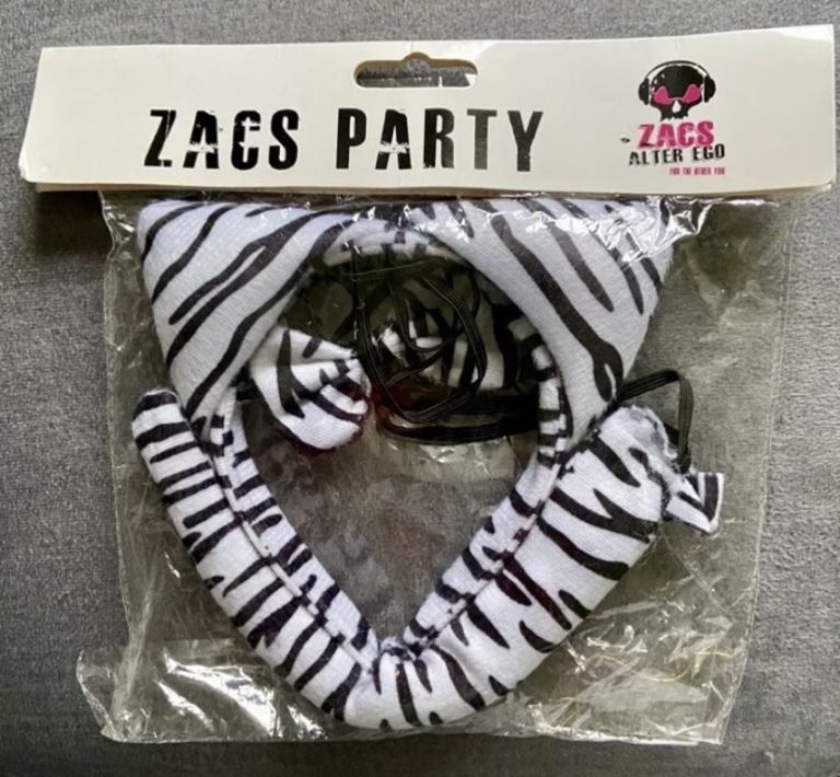 World Book Day Fancy Dress Ears, Tail & Bow Tie. Black/White