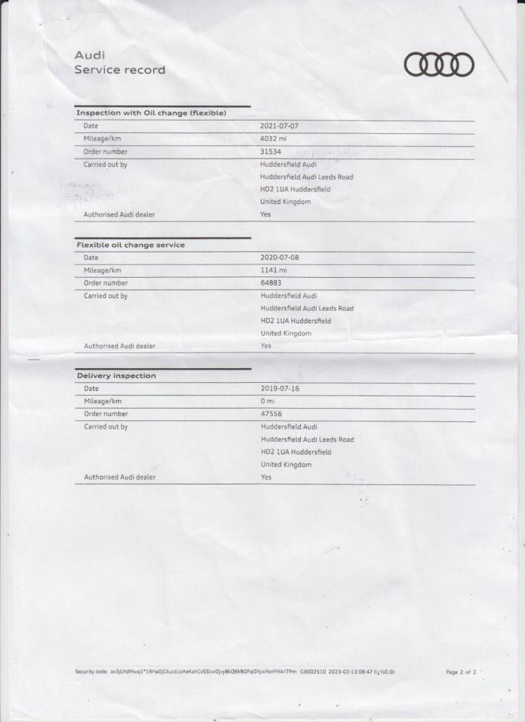 2019 69 AUDI SQ2 2.0 TFSI 5DR S TRONIC QUATTRO