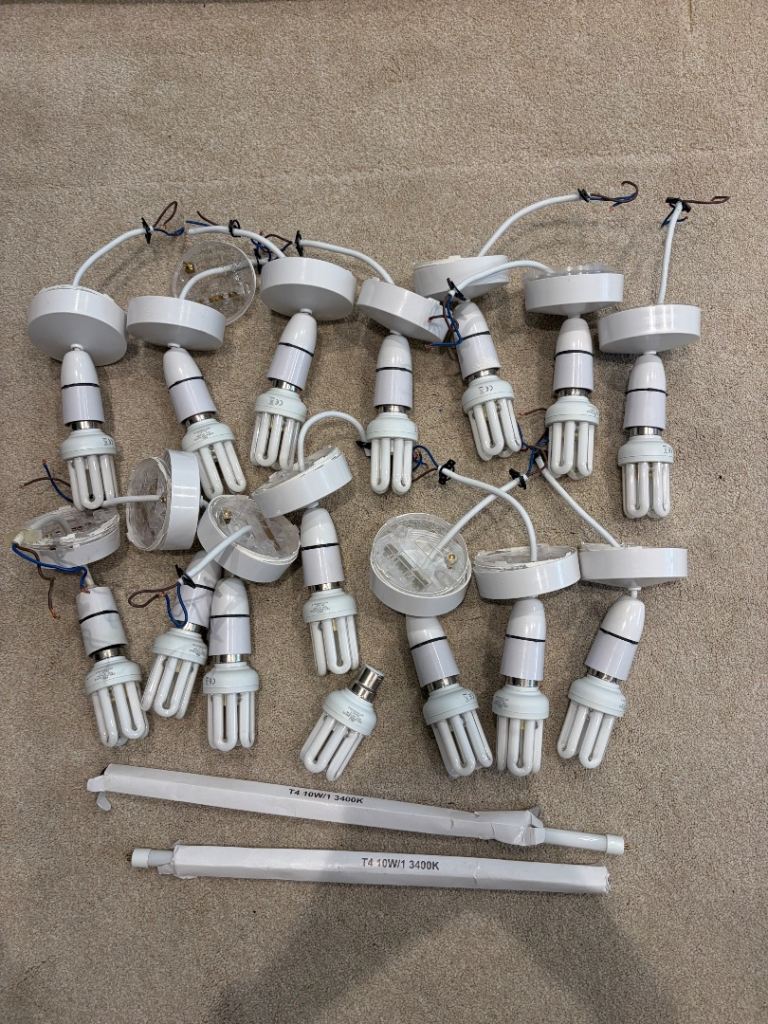 Job Lot of energy saving CFL Light Bulbs and Fluorescent Tubes