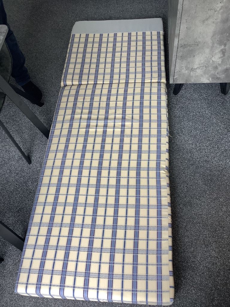 Upholstered quality foam mattresses for camping/motorhome/caravan making two singles or one double