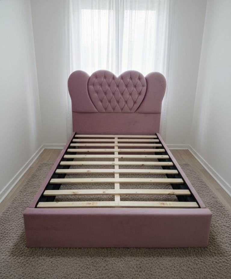Double Pink Velvet Bed Frame (£120) [SAME DAY DELIVERY AVAILABLE]