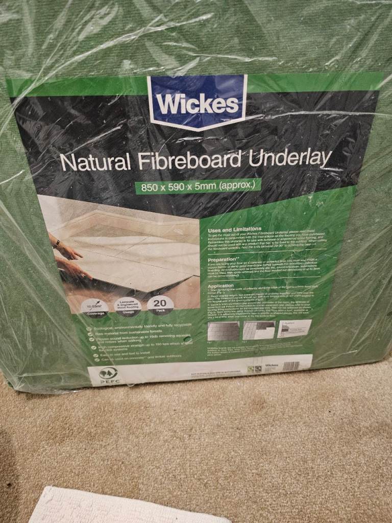 3x pack wood floor + natural fibre underlay brand new 