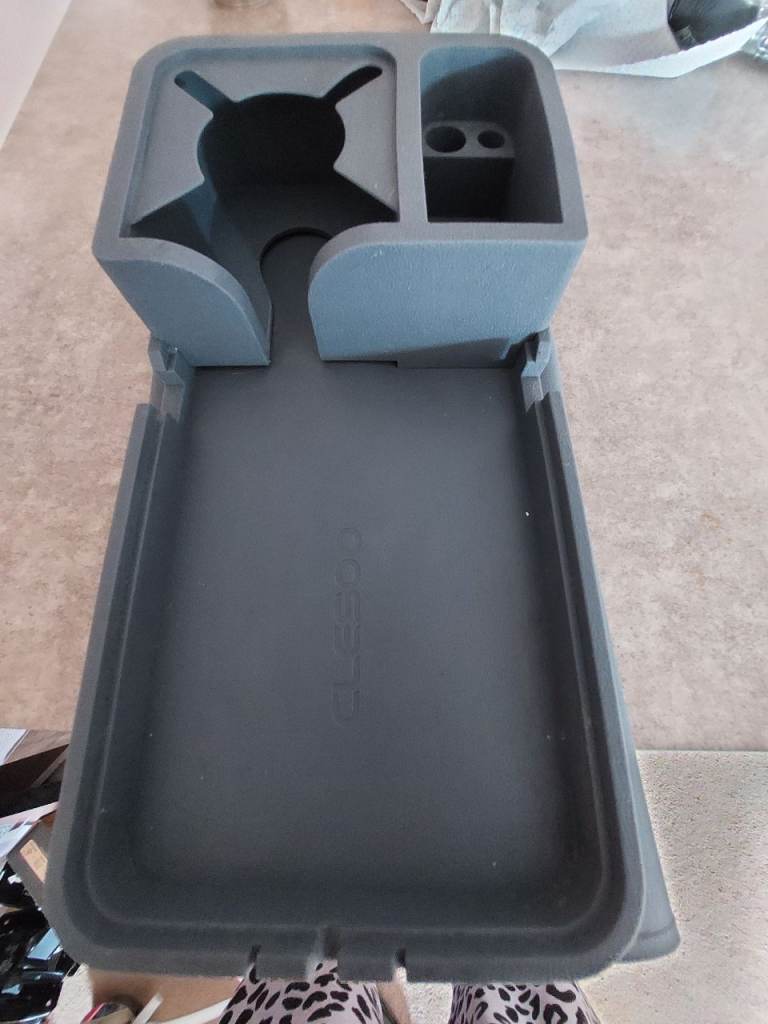 Foldable Grey Tray with Cup Holder – Good Condition