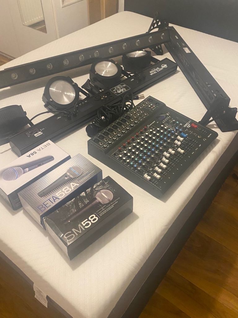 DJ Lighting and Audio Mixer Bundle – Good Condition