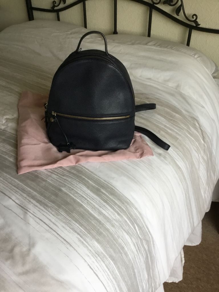 image for Radley ladies navy leather backpack with dustcover. Absolutely immaculate 