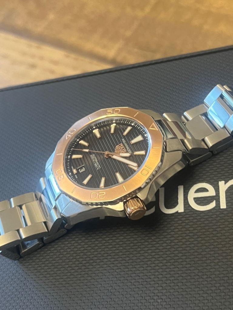 TAG Heuer men’s watch 40mm Aquaracer gold bezel WBP2151