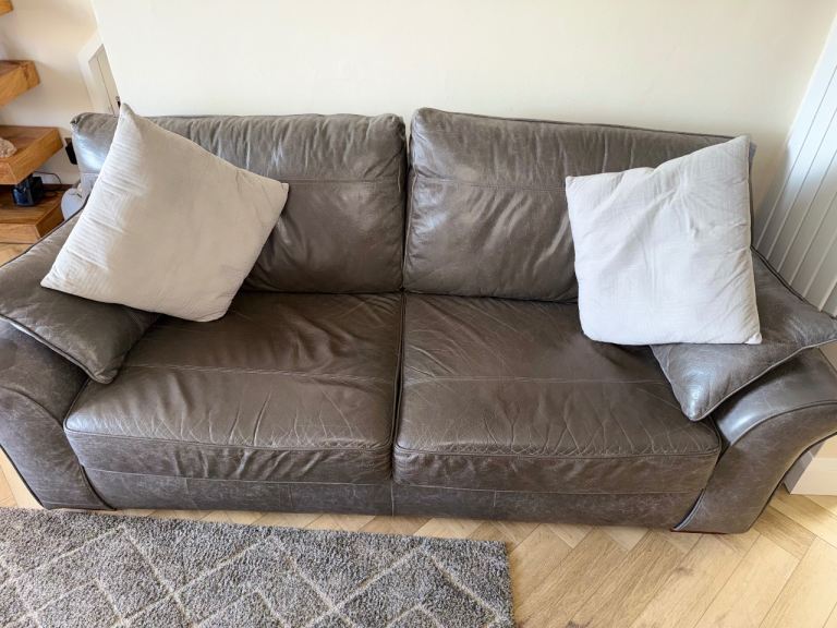 Next - Grey leather sofa