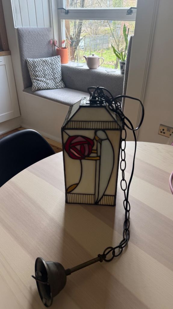 Rennie Mackintosh Style Vintage Ceiling Light Fixture