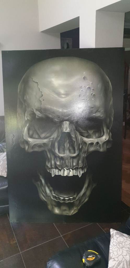 Skull spray paint original artwork 