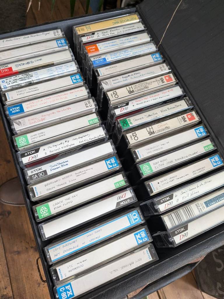 Box of cassette tapes