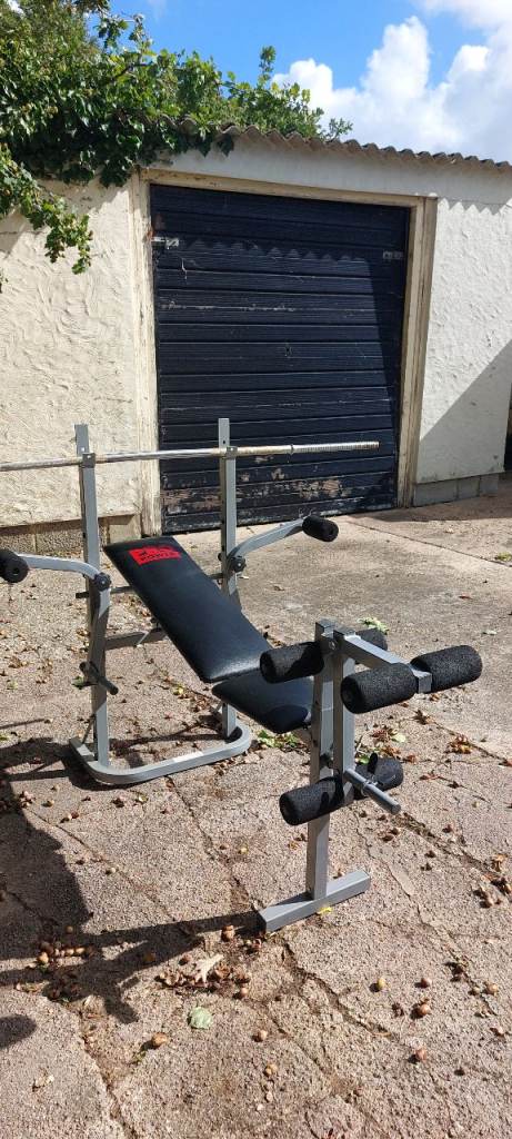 Pro Power Adjustable Bench Press + Barbell, Dumbbells & York Plates – Excellent Condition