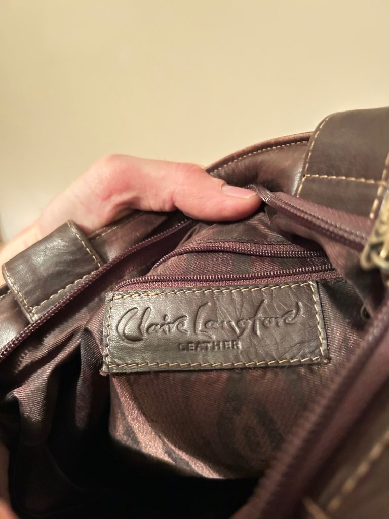 Claire Langford Brown Leather Shoulder Bag – Good Condition
