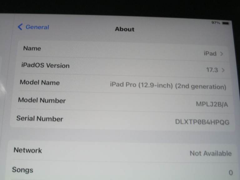 Apple iPad Pro 2nd Gen. 12.9 inch- 512GB, Wi-Fi, - Space Grey -Excellent Cond.